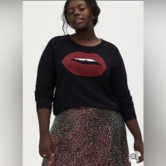 torrid Sweaters - 🖤TORRID HOT LIPS BLACK COTTON SWEATER SIZE 4X🖤